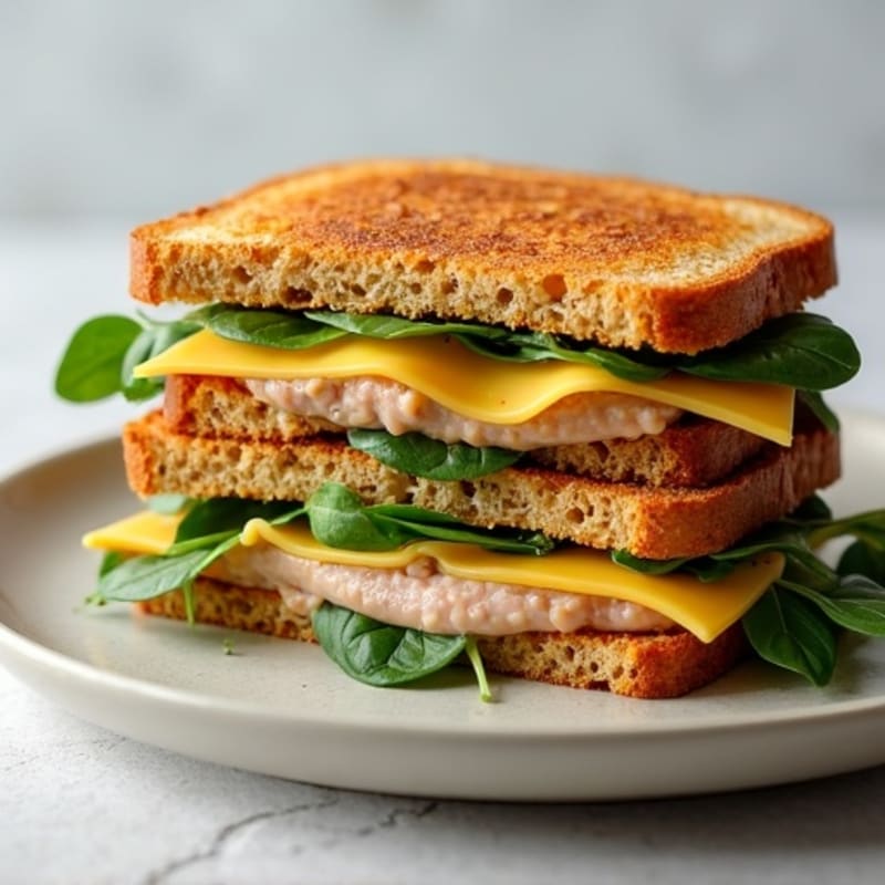 Whole Grain Triple-Layered Crispy Turkey and Spinach Melt