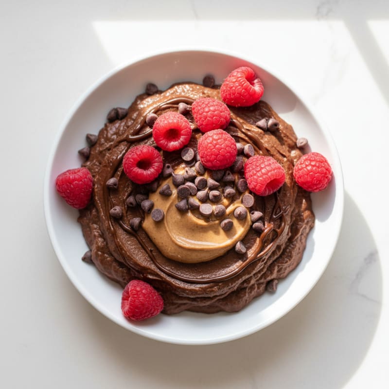 Silky Chocolate Protein Pudding with Fresh Berries