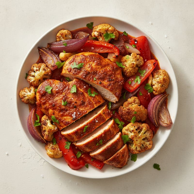 Spicy Harissa Chicken with Roasted Vegetables