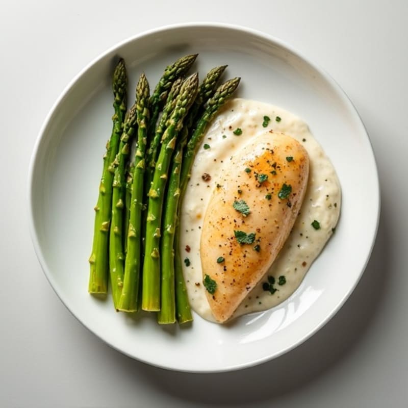 Creamy Coconut Chicken with Roasted Asparagus