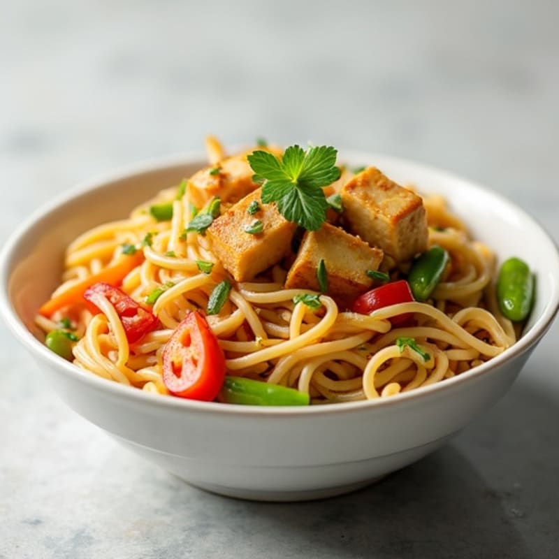 Creamy Peanut Noodles with Fresh Crispy Vegetables