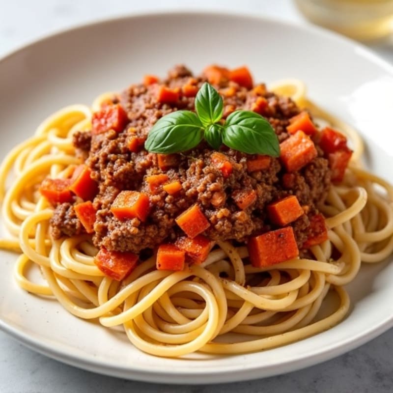 Hearty Lean Beef Bolognese with Whole Wheat Spaghetti