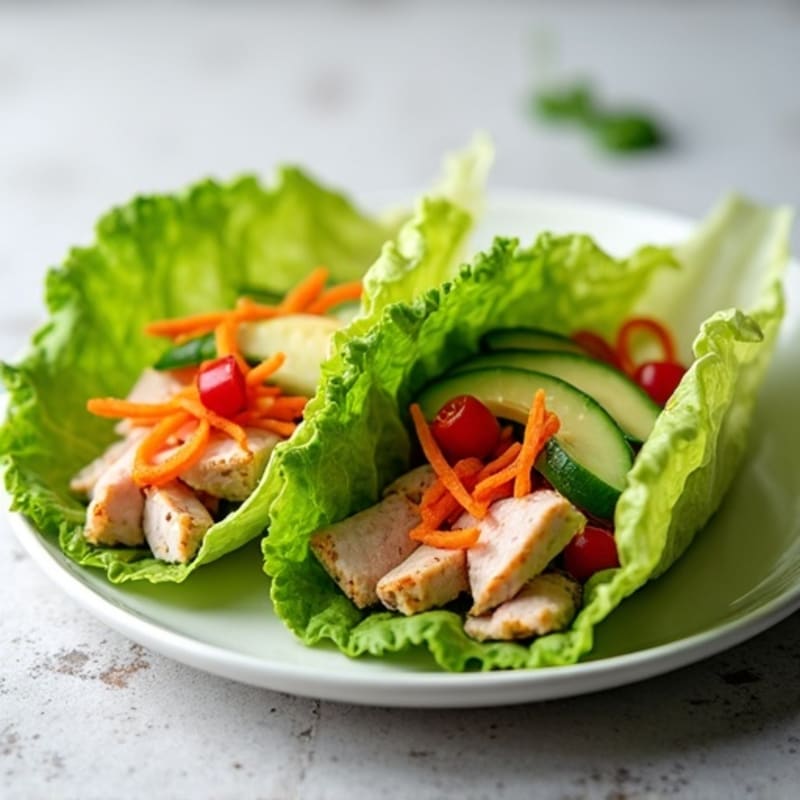 Fresh Deli Turkey Lettuce Wraps with Crunchy Veggies and Creamy Avocado