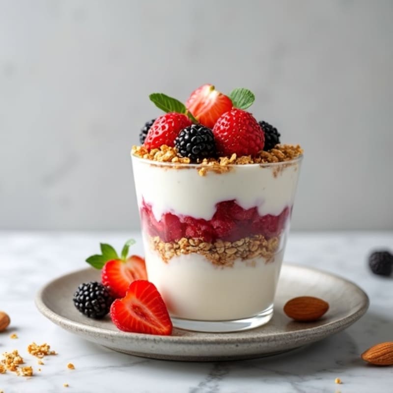 Creamy Greek Yogurt Parfait with Protein Granola and Berries