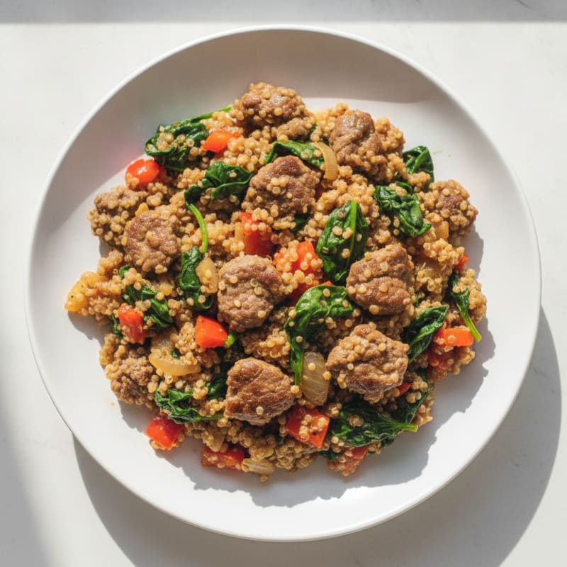 Ground Beef and Quinoa Skillet
