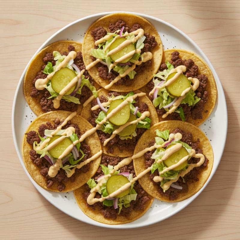 Smashed Beef Tacos with Special Sauce