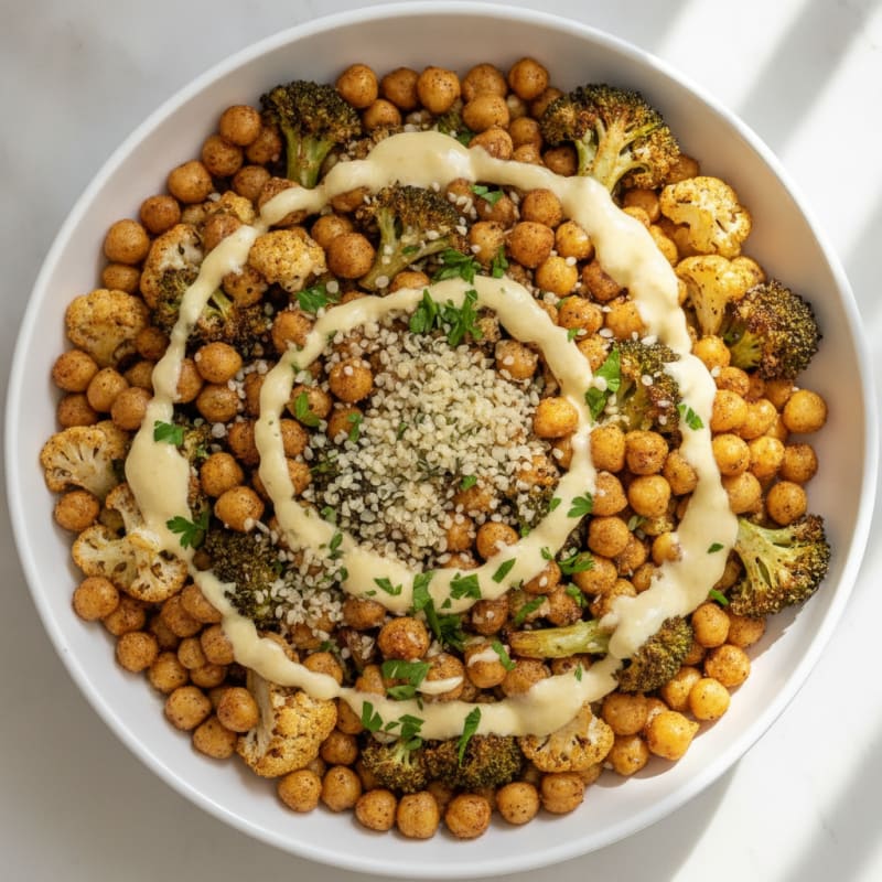 Roasted Vegetable and Chickpea Bowl