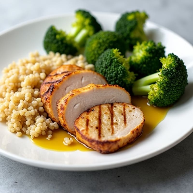 Grilled Turkey Breast with Quinoa and Roasted Broccoli