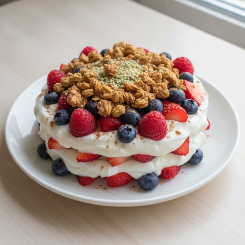 Greek Yogurt Protein Parfait with Mixed Berries
