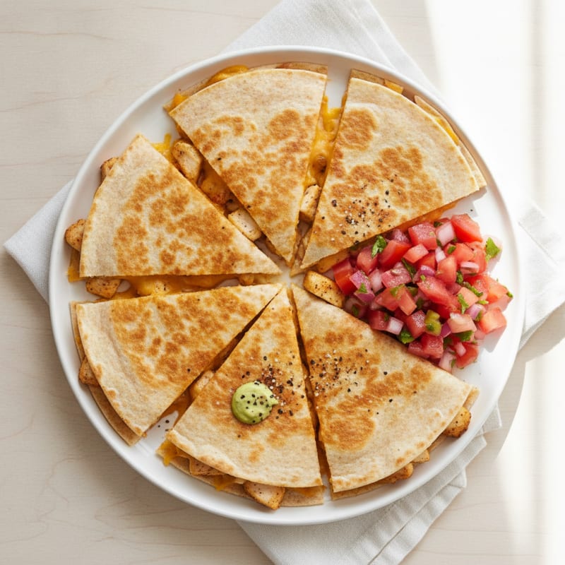Cheesy Chicken Quesadilla with Salsa