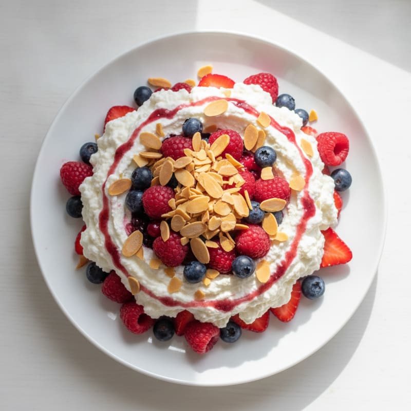 Greek Yogurt Protein Parfait with Mixed Berries and Almonds