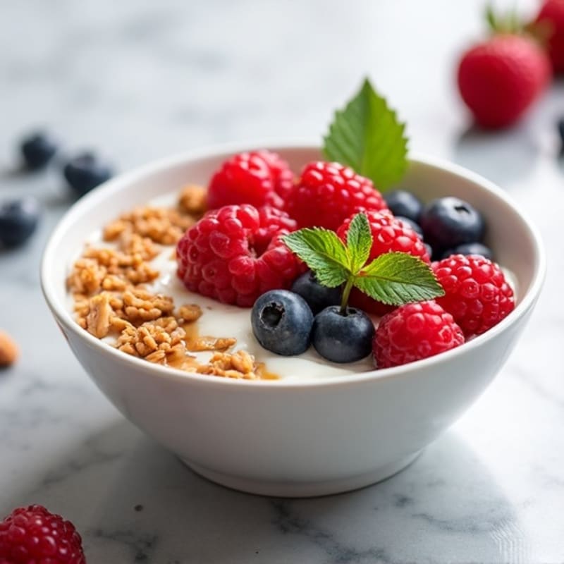 Greek Yogurt Protein Bowl with Mixed Berries and Almond Butter