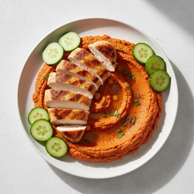 Creamy Roasted Red Pepper Hummus
