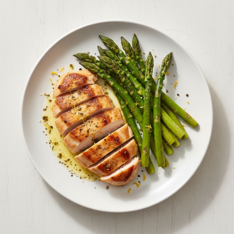 Tender Lemon-Herb Chicken with Roasted Asparagus