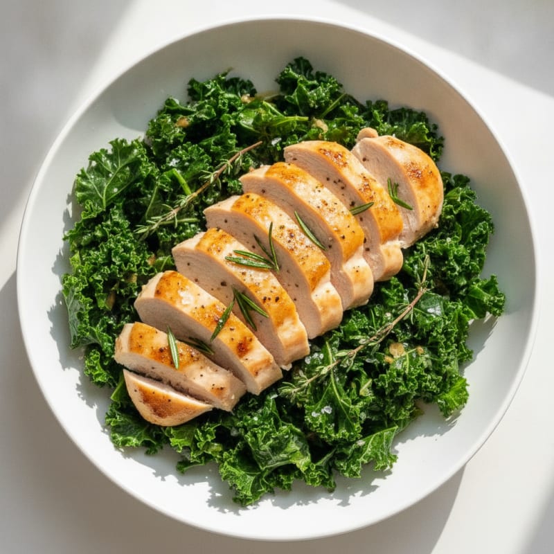 Savory Herbed Chicken and Sautéed Greens Bowl