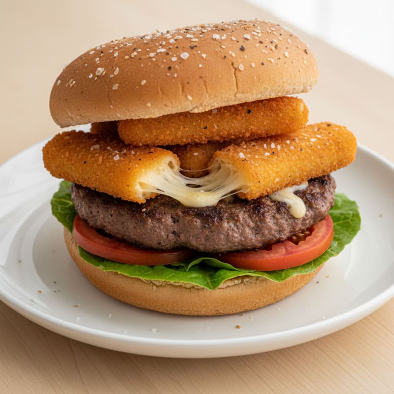 Crispy Mozzarella Stick Burger
