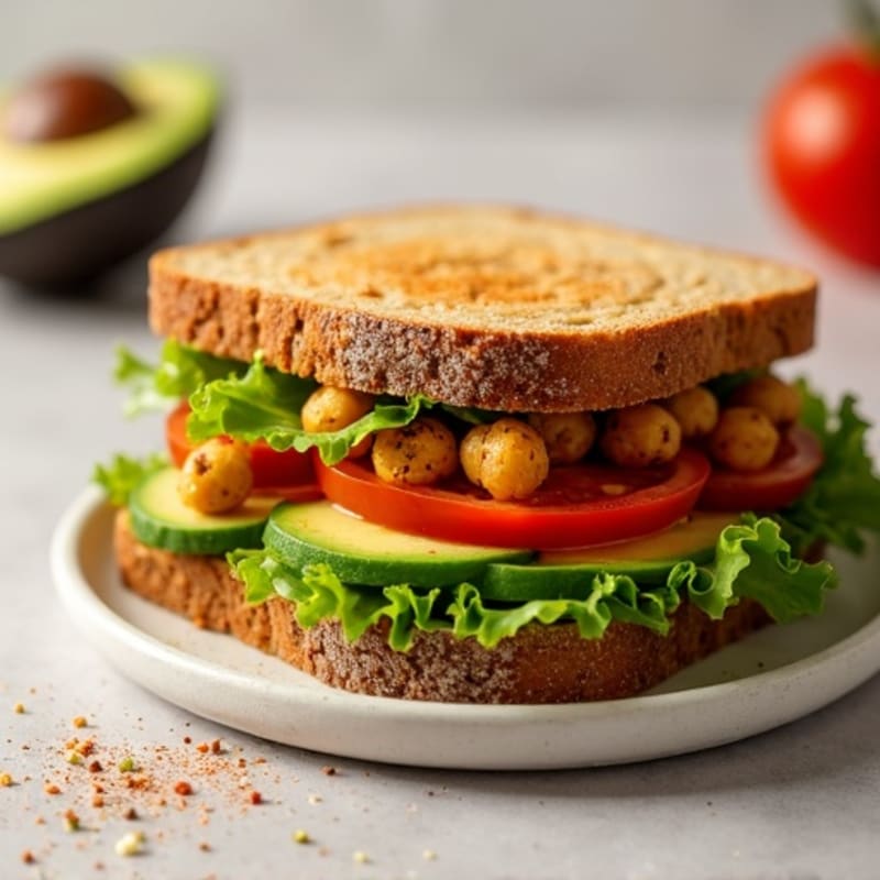 Crispy Roasted Chickpea and Avocado Sandwich