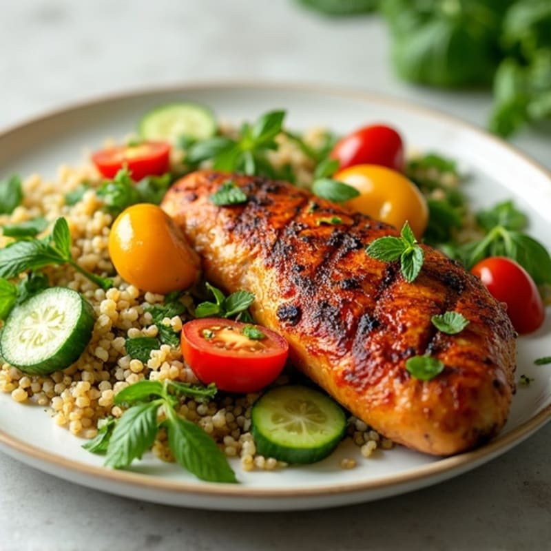 Spiced Roasted Chicken with Fresh Herb Salad