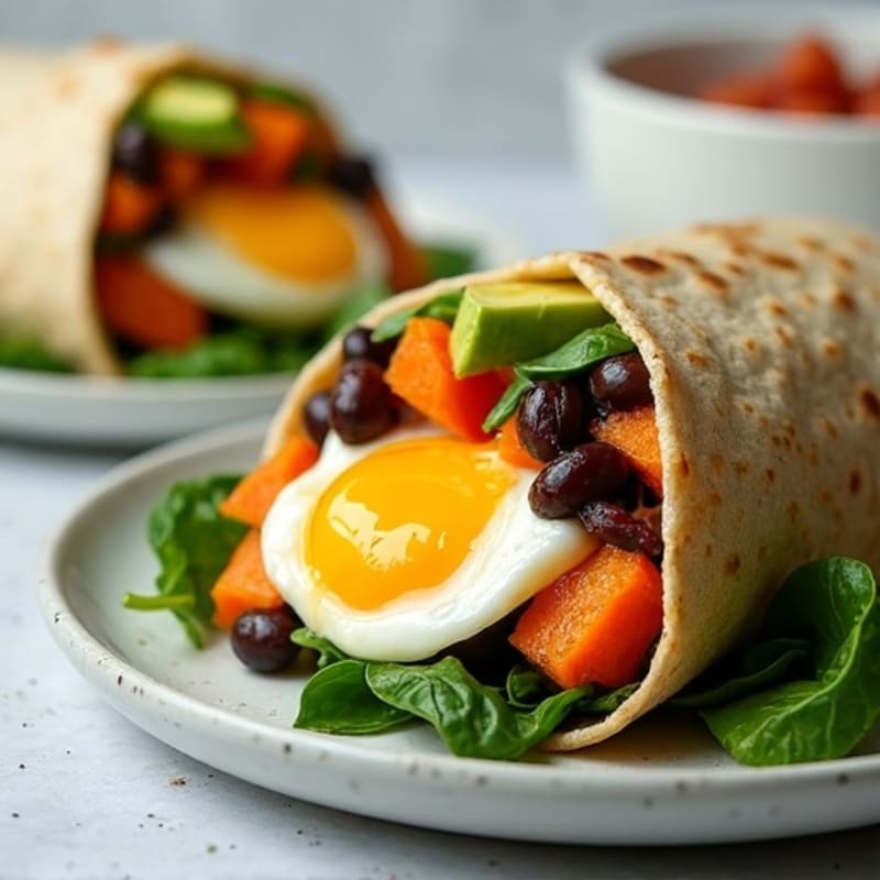 Protein-Packed Sweet Potato Black Bean Breakfast Burrito