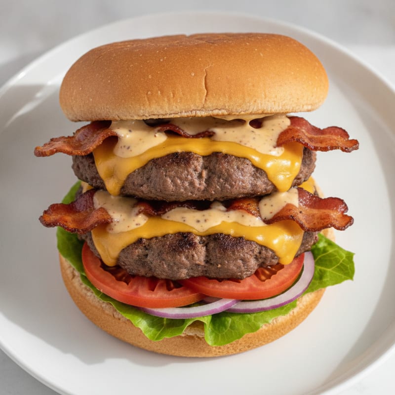 Double Bacon Cheeseburger with Secret Sauce