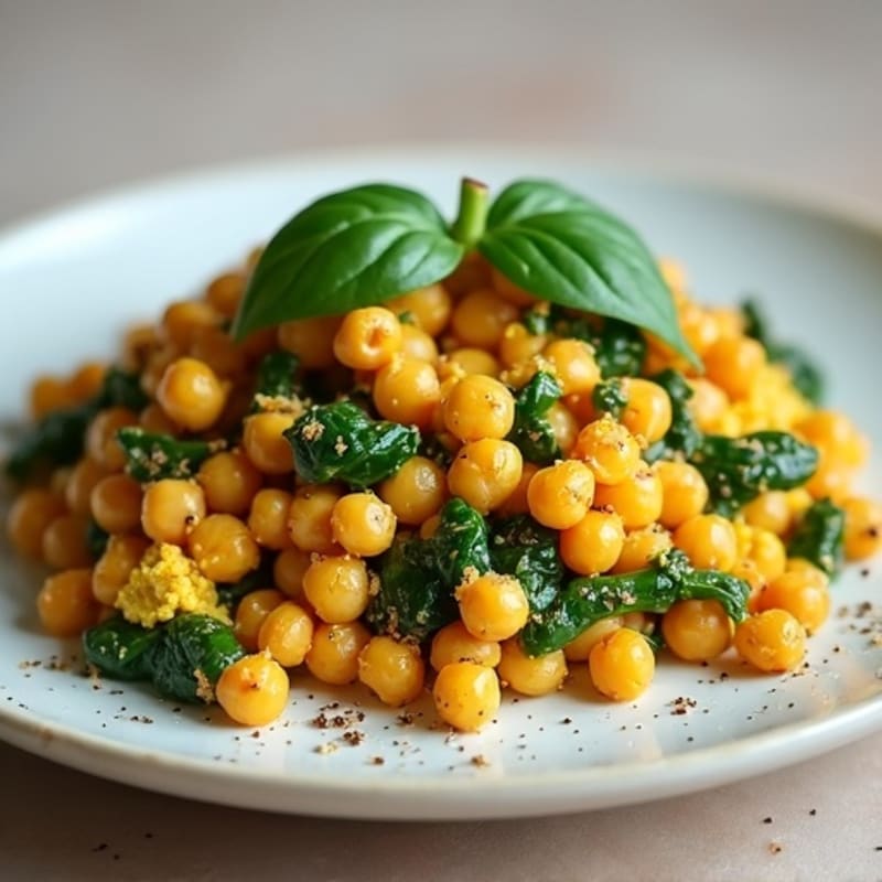 Silky Tofu Scramble with Spinach and Chickpeas