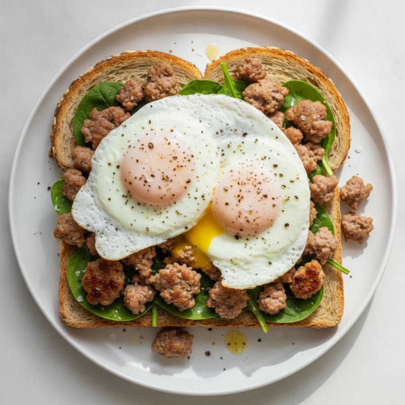 Pork Sausage and Egg Toast