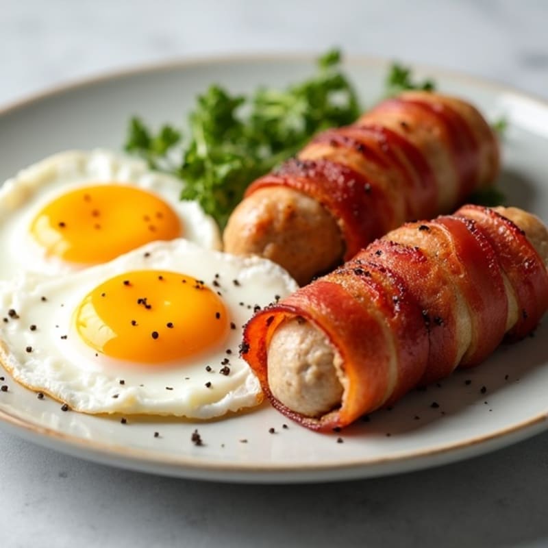 Crispy Turkey Bacon-Wrapped Lean Chicken Sausage