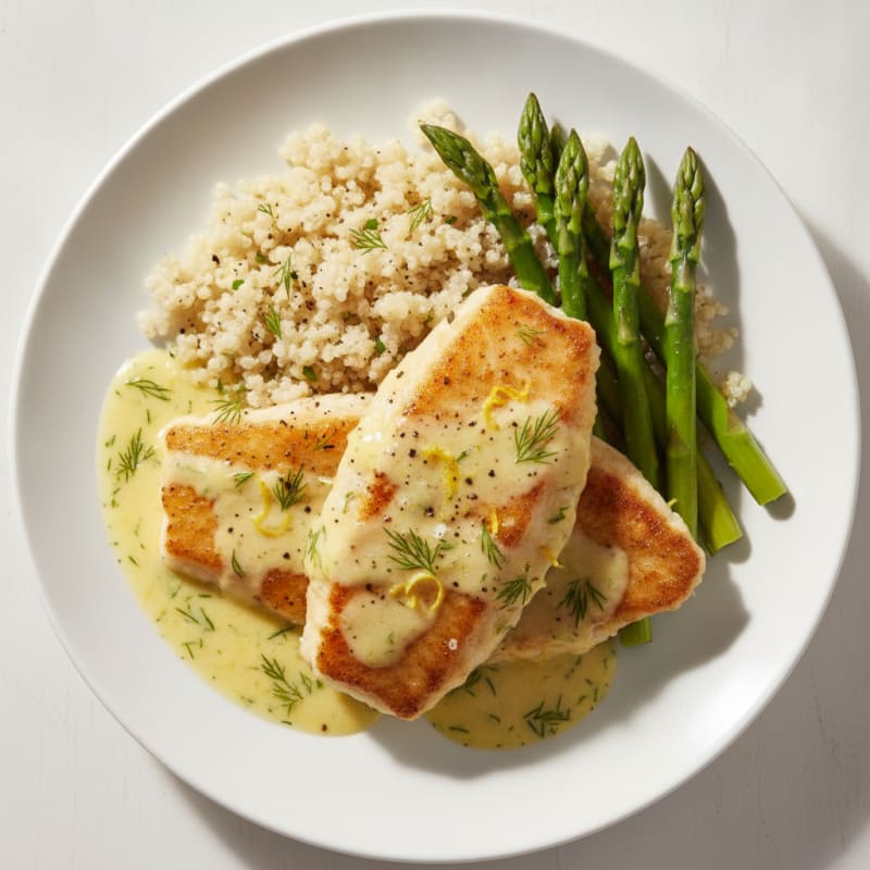 Pan-Seared Tilapia with Lemon-Dill Sauce