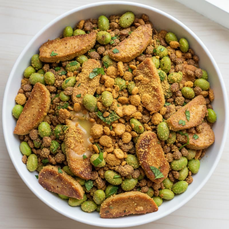 Crispy Lentil and Edamame Power Bowl