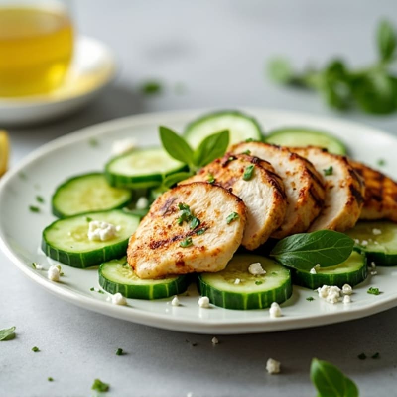 Grilled Chicken and Cucumber Salad with Feta