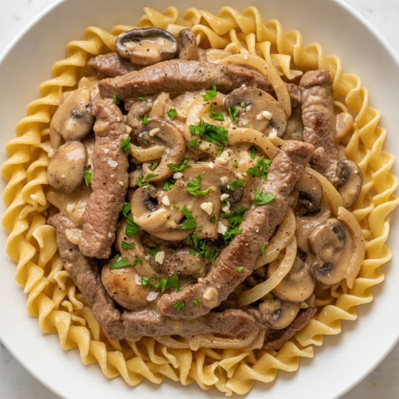 Beef Stroganoff with Egg Noodles
