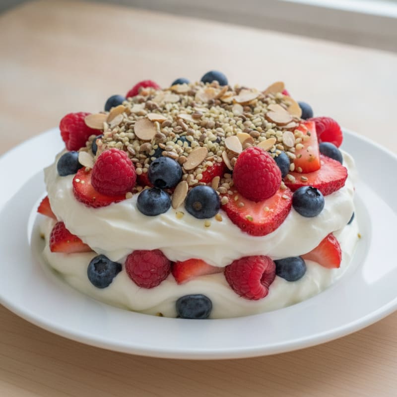 Greek Yogurt Protein Parfait with Mixed Berries