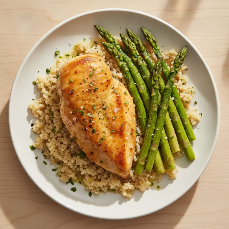 Lemon Herb Roasted Chicken with Asparagus