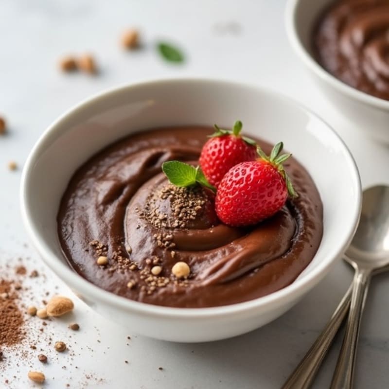 Silky Chocolate Protein Pudding with Chia Seeds