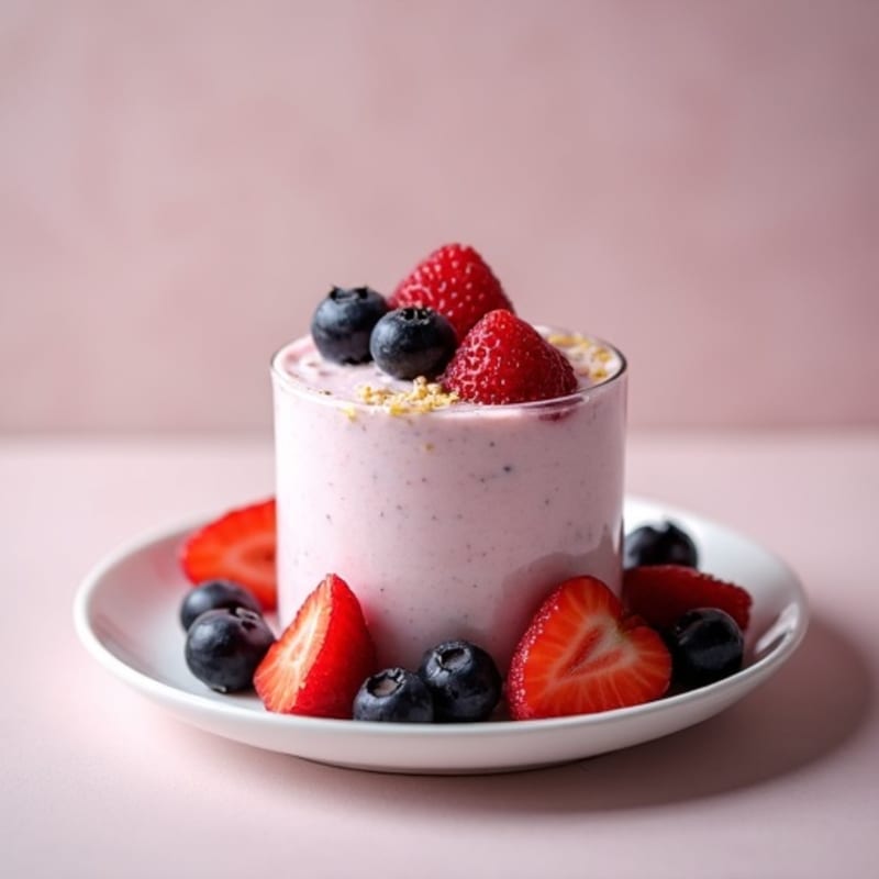 Silky Greek Yogurt Protein Mousse with Mixed Berries