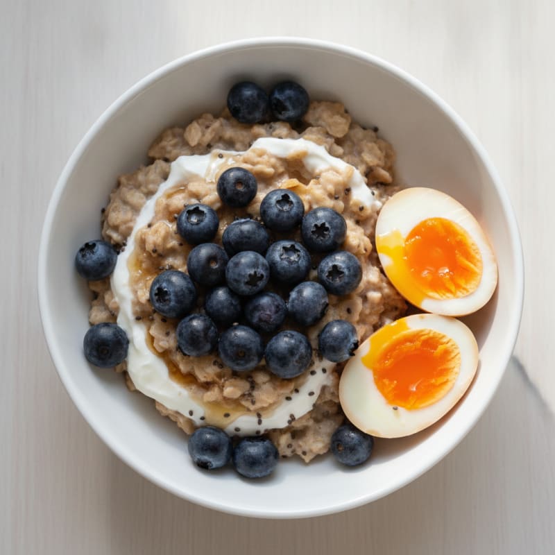 Creamy Overnight Oats with Greek Yogurt and Eggs