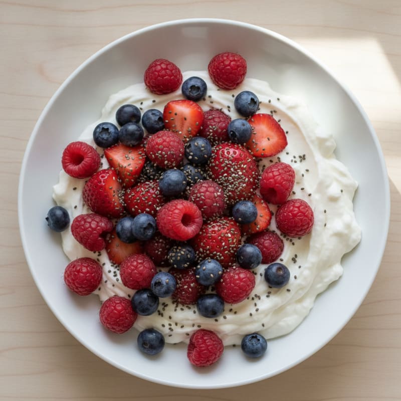 Creamy Greek Yogurt Protein Pudding with Berries