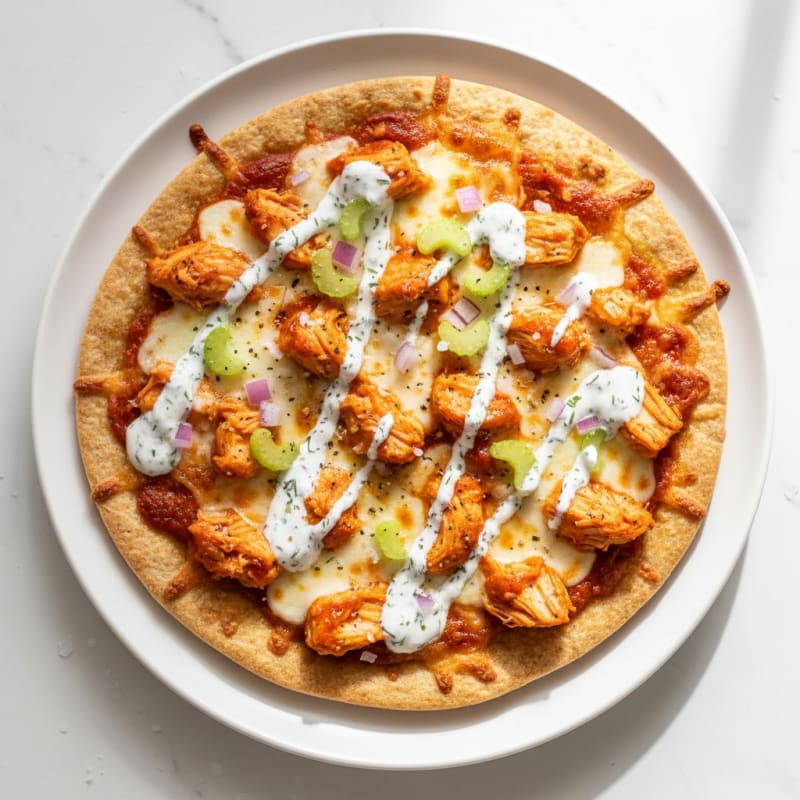 Crispy Buffalo Chicken Pizza with Zesty Ranch