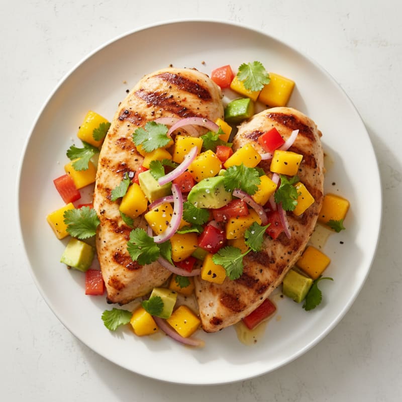 Mango Salsa with Grilled Chicken