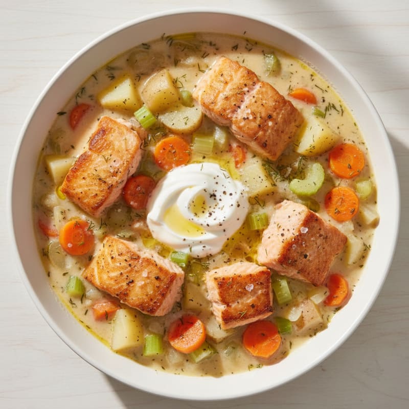 Hearty Salmon and Vegetable Chowder