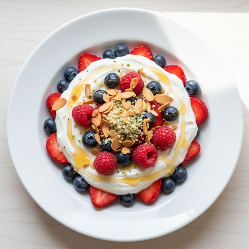 Greek Yogurt Protein Parfait with Mixed Berries