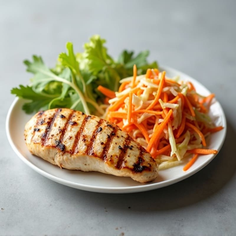 Grilled Chicken Breast with Crunchy Cabbage Slaw