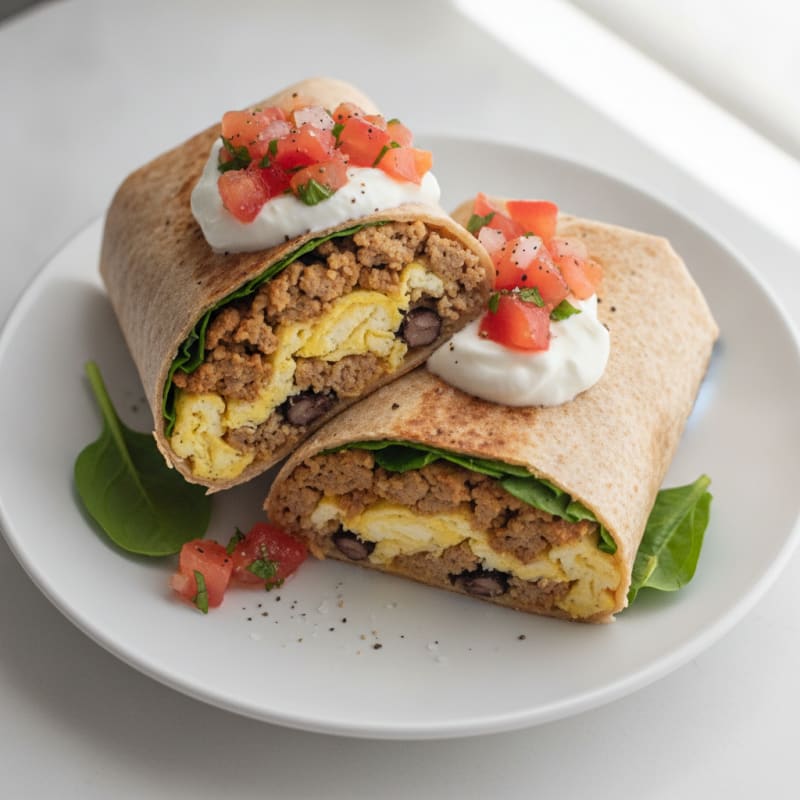 Loaded Breakfast Burrito with Salsa