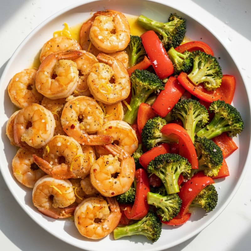 Zesty Garlic Shrimp with Roasted Vegetables