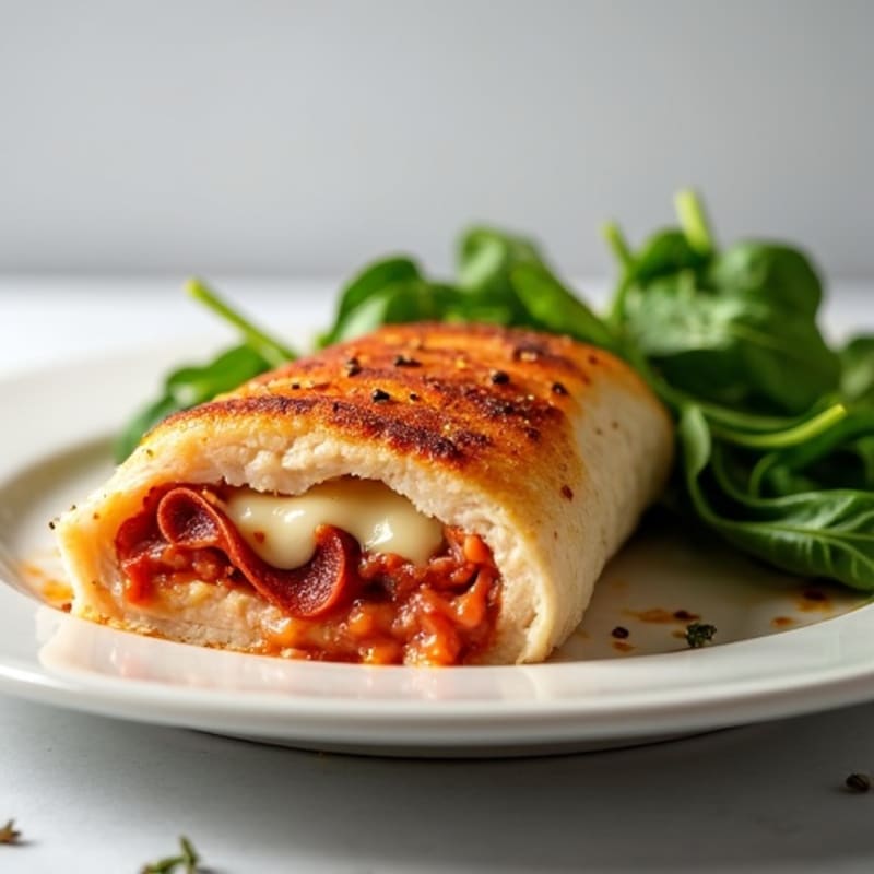 Lean Turkey Pepperoni Stuffed Chicken with Melty Mozzarella