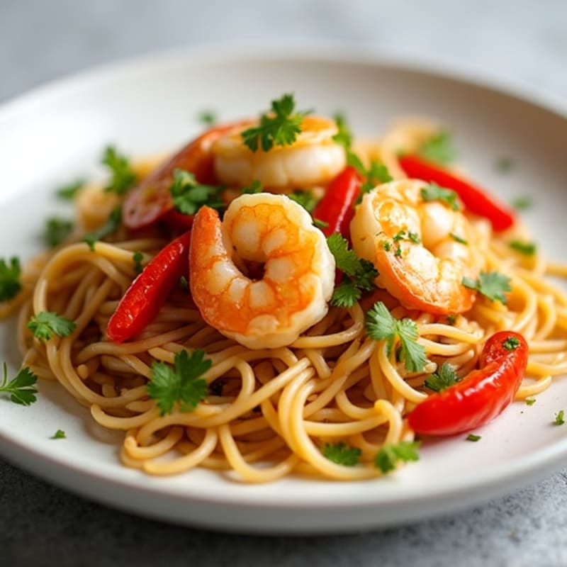 Fresh Shrimp Peanut Lime Noodle Stir-Fry