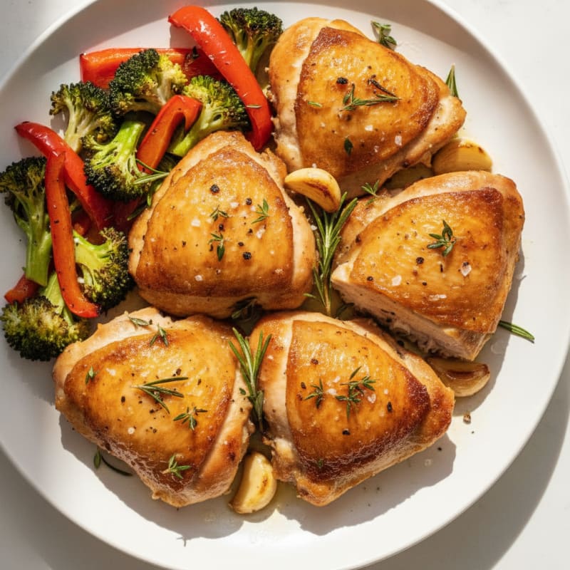 Garlic Herb Roasted Chicken Thighs