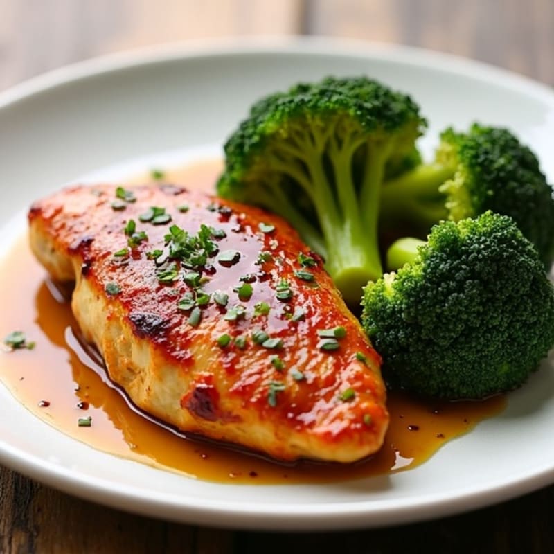 Sticky Ginger-Garlic Chicken with Roasted Broccoli