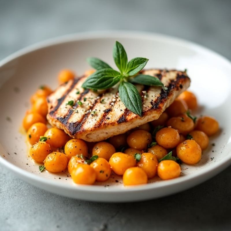 Herb-Roasted Sweet Potato Gnocchi with Sage Brown Butter and Grilled Chicken