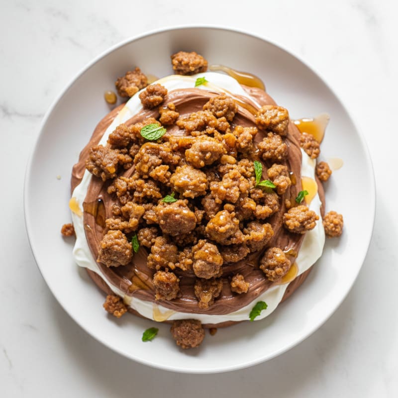High-Protein Greek Yogurt Mousse with Lean Ground Beef Protein Crumble